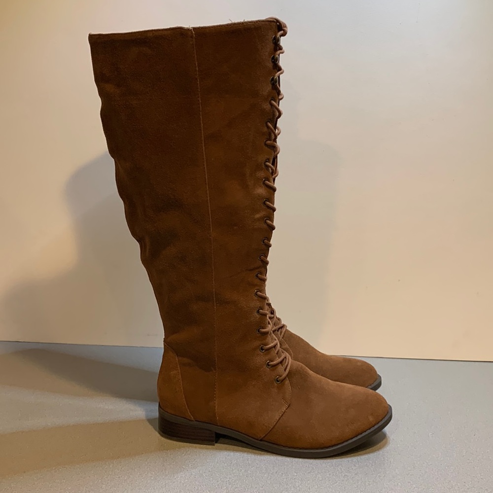Leather lace up boots